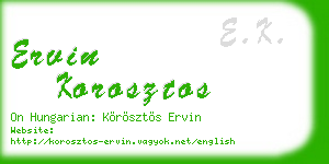 ervin korosztos business card