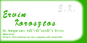 ervin korosztos business card